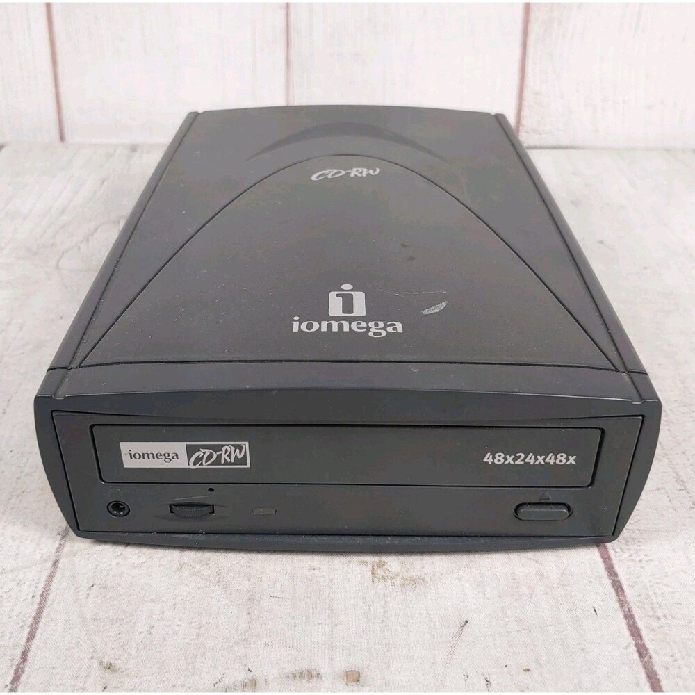 Iomega CD/RW 48x24x48x USB Drive CDRW55292EXT - NO POWER CABLE, Tested + Working